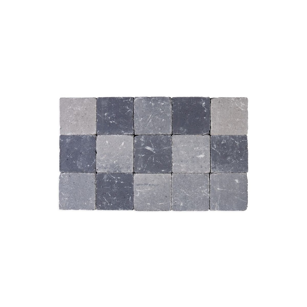 Pavé Coeck Beton 15x15x5 cm Gris-Noir Tambouriné (€/m²)