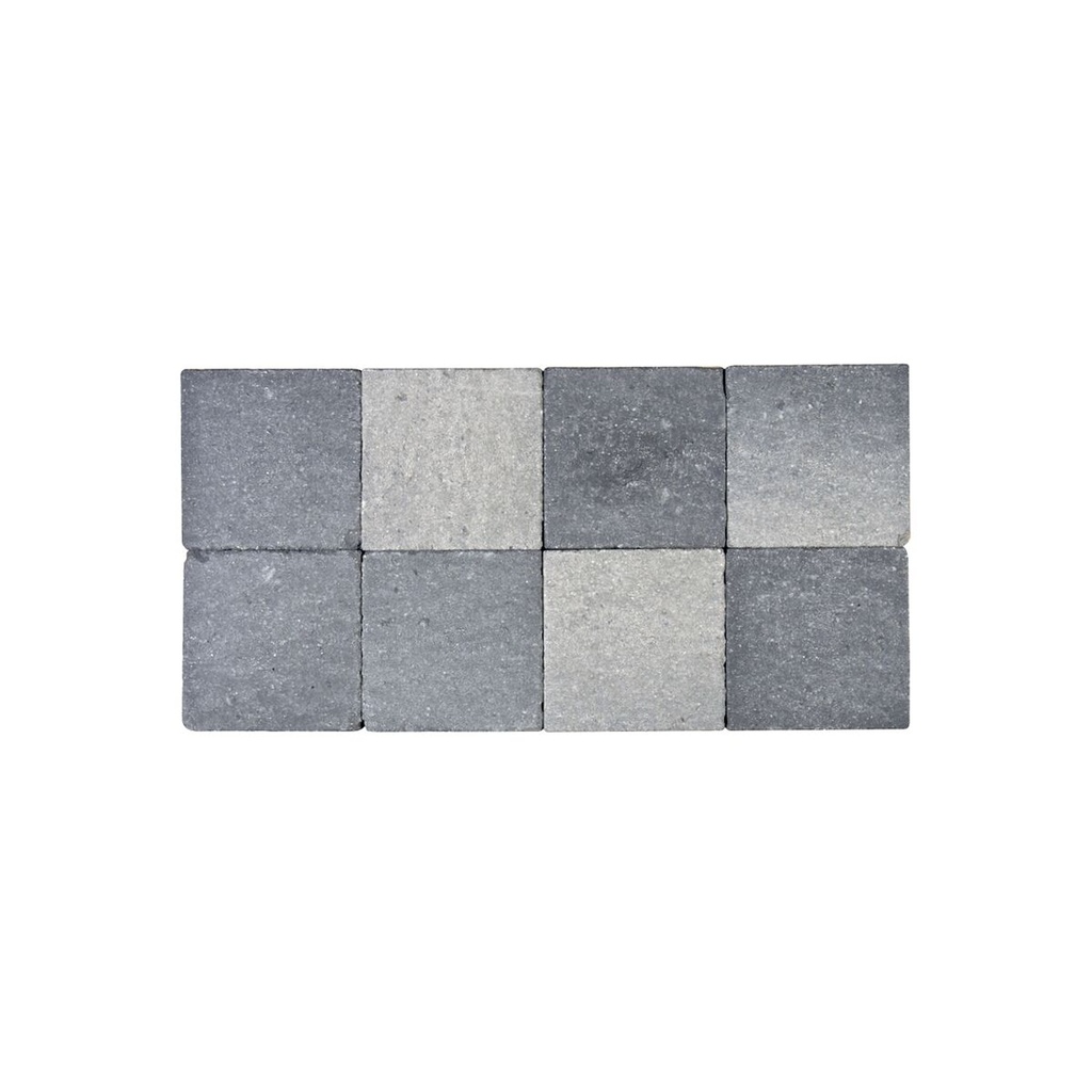 Pavé In-Line Tambouriné 15x15x6 Gris-Noir (€/m²)