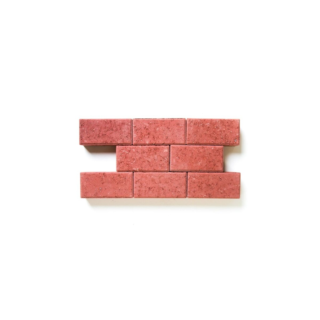 PAVE EN BETON 22X11X5 ROUGE CHANFREIN 3,5/5,5