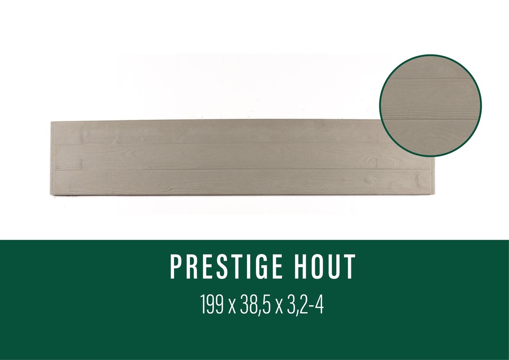 Plaque béton PRESTIGE BOIS Droite NATUREL 199/38,5cm (B)