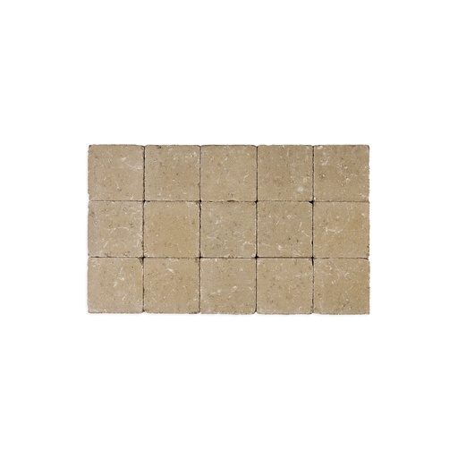 [pavcoe15154sabjau] Pavé Coeck Beton 15x15x4 cm Sable-Jaune Tambouriné (€/m²)