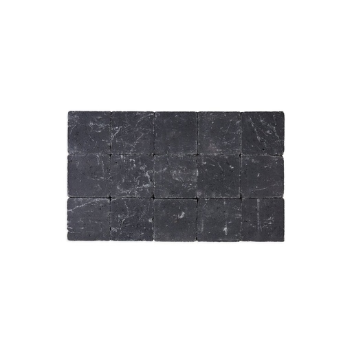 [pavcoe15156noitamb] Pavé Coeck Beton 15x15x6 cm Noir Tambouriné (€/m²)