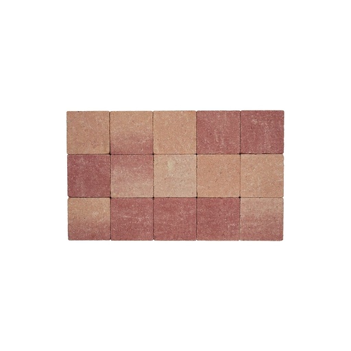 [pavcoeinlin15156rosrou] Pavé In-Line Tambouriné 15x15x6 cm Rose-Rouge (€/m²)